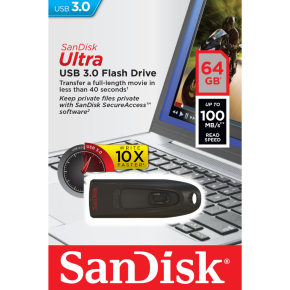 SanDisk - SDCZ48-064G-UAM46 64GB Ultra USB 3.0 Flash Drive - SDCZ48-064G-UAM46 