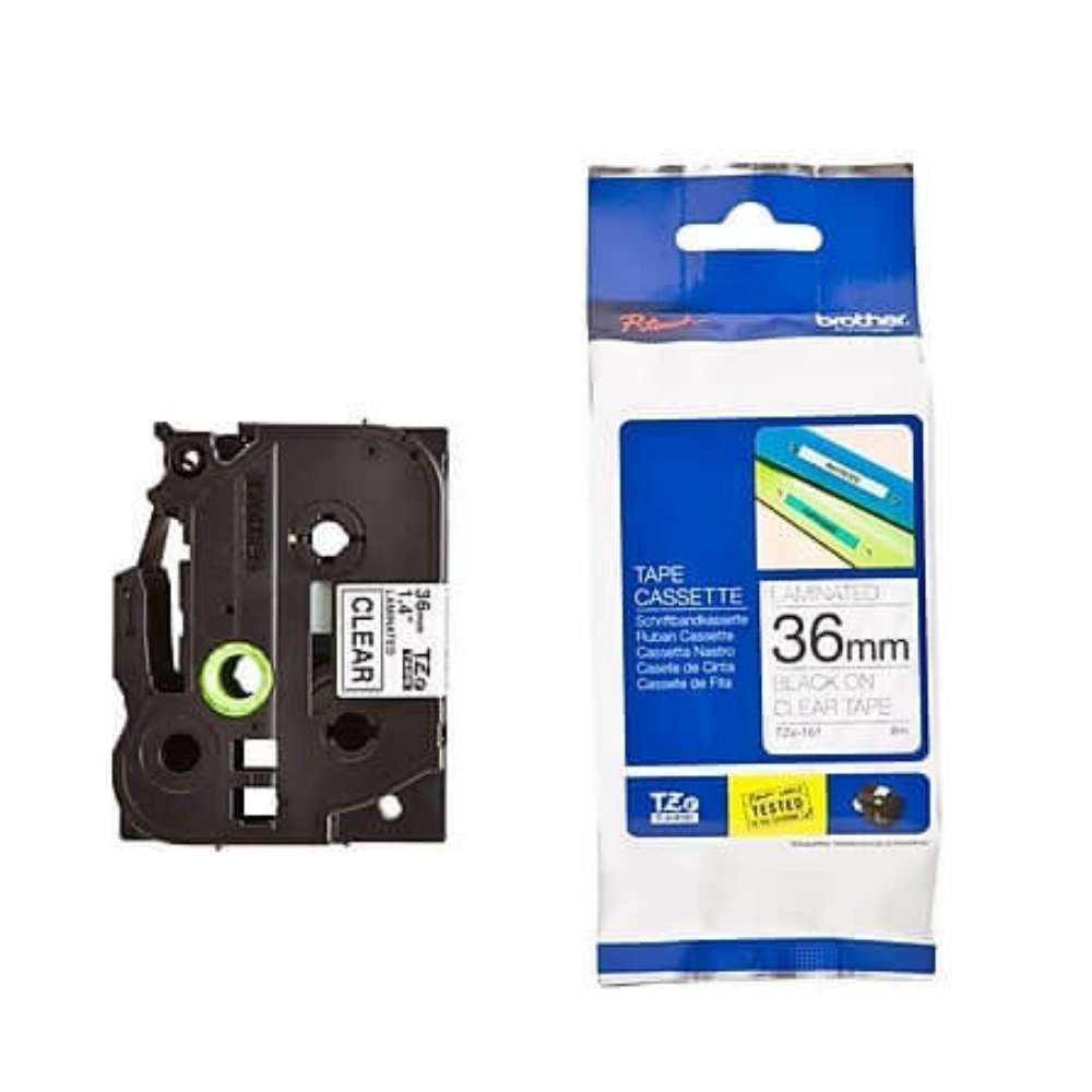 Brother TZe-161 36mm Black On Clear Tape