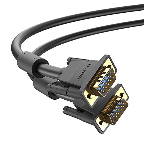 VENTION VGA(3+6) MALE TO MALE CABLE WITH FERRITE CORES 2METER BLACK