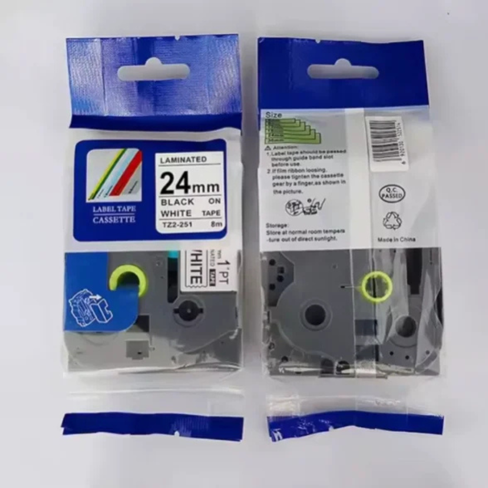 Brother TZ2-251 Lable Tape 24mm x 8m Black on White 
