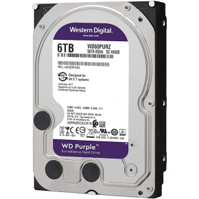 Western Digital 6TB WD Purple Surveillance Internal Hard Drive HDD - 5400 RPM, SATA 6 Gb/s, 64 MB Cache, 3.5