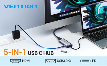 Vention USB-C Multi-functional 5 in 1 Docking Station