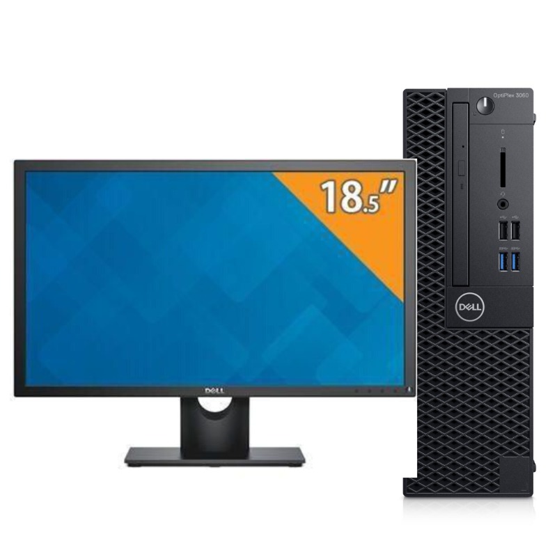 Dell OptiPlex 3060 Tower Desktop PC - Core i3-8100 / 4GB RAM / 1TB HDD / DVD-RW Drive / Win 10 Pro & 19'' Monitor