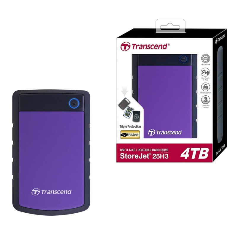 Transcend 4TB Storejet 2.5H3P USB 3.0 2.5 inch Portable Hard Disk Drive