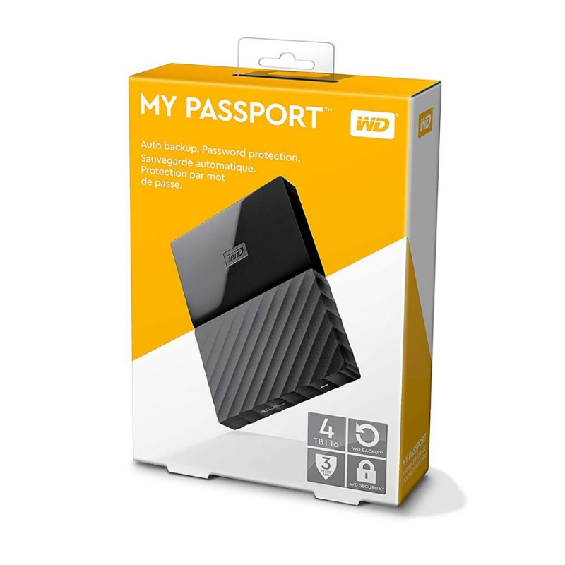WD 4TB My Passport Portable Hard Drive USB 3.0 Model WDBYFT0040BBK-WESN Black