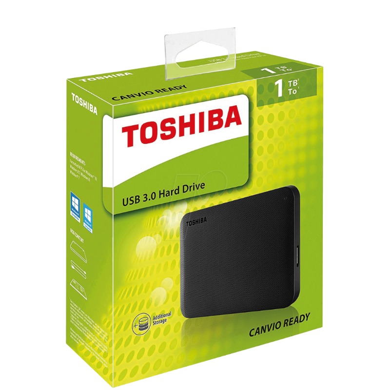 Toshiba Canvio Ready 1TB Portable External Hard Drive 2.5 Inch USB 3.0 - Black