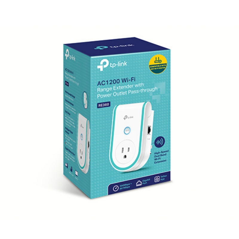 TP-Link AC1200 Wi-Fi Range Extender with AC Passthrough RE360