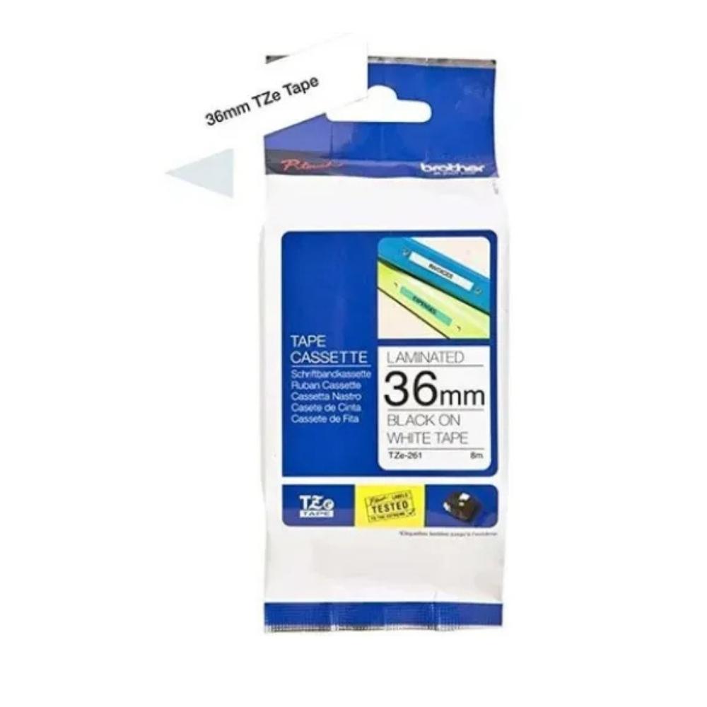 Brother TZe-261 36mm Black on White Label Tape
