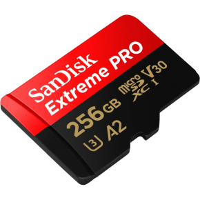SanDisk 256GB Extreme PRO® microSD™ UHS-I Card with Adapter C10, U3, V30, A2, 200MB/s Read 140MB/s Write SDSQXCD-256G-GN6MA
