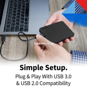 Toshiba Canvio Basics 2TB Portable External Hard Drive USB 3.0, Black - HDTB420XK3AA
