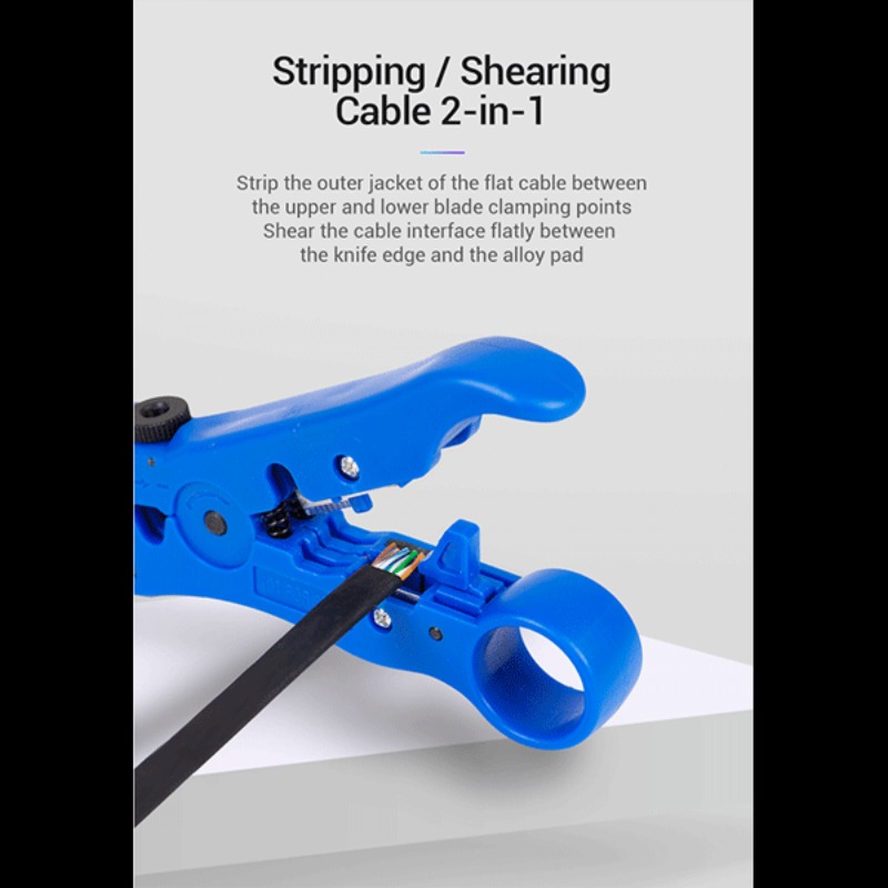 Vention KEBL0 Multifunctional Cable Stripper Network Cable Cutter Stripping Pliers Tool Coaxial Stripping Tool for Multi-usage