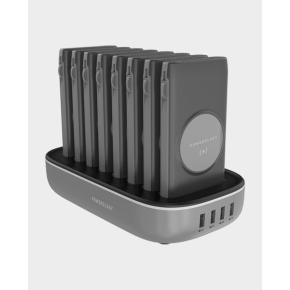 Powerology 8 in 1 Power Bank Station with Built-In Lightning and Type-C Cable