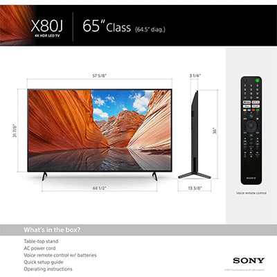 65X80J Sony 65 Inch X80J 4K SMART ANdroid TV With Google TV( KD-65X80J/KD65X80J)