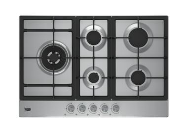 Beko HQAW 75225 SX 5-Burner Built-in Gas Hob in Stainless Steel