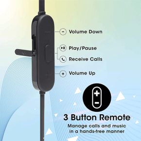 JBL Tune 125BT by Harman in-Ear Bluetooth Headphone with Built-in Mic, 16 Hours Playtime