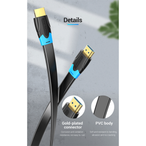 VENTION FLAT HDMI CABLE 5M BLACK - VEN-AAKBJ