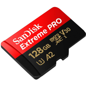SanDisk 128GB Extreme PRO® microSD™ UHS-I Card with Adapter C10, U3, V30, A2, 200MB/s Read 90MB/s Write SDSQXCD-128G-GN6MA