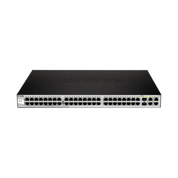 D-Link 48-Port 10/100BaseT + 2-Port 10/100/1000Mbps Copper + 2 Combo Copper/SFP Smart Switch (DES-1210-52)