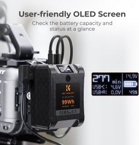 K&F Concept 99Wh Mini V-Mount Battery, 6700mAh