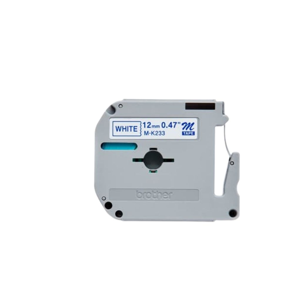 Brother M-K233 12mm Blue on White Label Printer tape