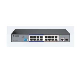 D-Link 16-port Fast Ethernet Unmanaged Long Range 250m PoE+ Surveillance Switch with 16 PoE ports- DES-F1016P-E