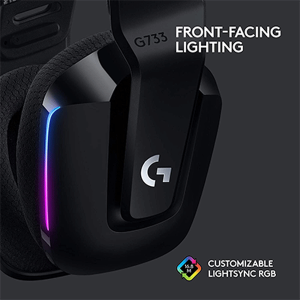 Logitech G733 Lightspeed Wireless RGB Gaming Headset (Black)