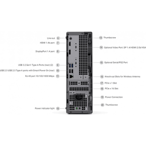 Dell OptiPlex 3080 Tower, Intel Core i5 10500, 4GB DDR4 2666, 1TB, Ubuntu, DVD+/-RW, USB Keyboard and Mouse (S007O3080MTEM)