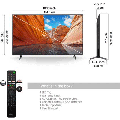 Sony X80J 55 Inch TV: 4K Ultra HD LED Smart Google TV with Dolby Vision HDR and Alexa Compatibility (KD55X80J)