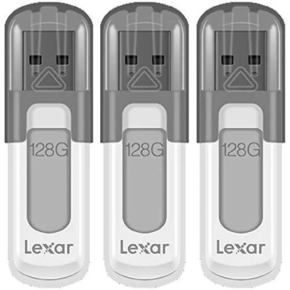 Lexar JumpDrive V100 128GB USB 3.0 Flash Drive, Gray (LJDV100-128ABNL)