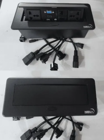 Nexa Black Pop-up Multifunction Socket with Cable Socket