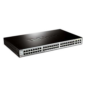 D-Link 48-Port 10/100BaseT + 2-Port 10/100/1000Mbps Copper + 2 Combo Copper/SFP Smart Switch (DES-1210-52)