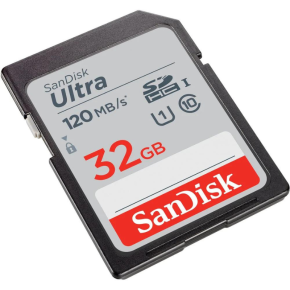 SanDisk 32GB Ultra SDHC UHS-I Memory Card - 120MB/s, C10, U1, Full HD, SD Card - SDSDUN4-032G-GN6IN