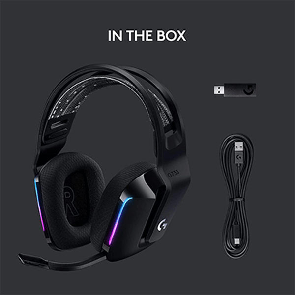 Logitech G733 Lightspeed Wireless RGB Gaming Headset (Black)