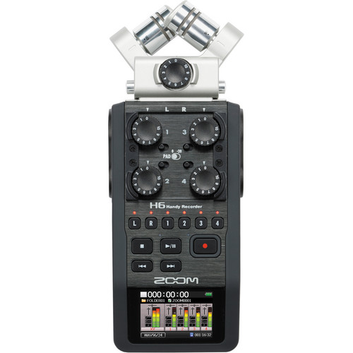 Zoom H6 6-Input / 6-Track Portable Handy Recorder with Interchangeable Mic Capsules