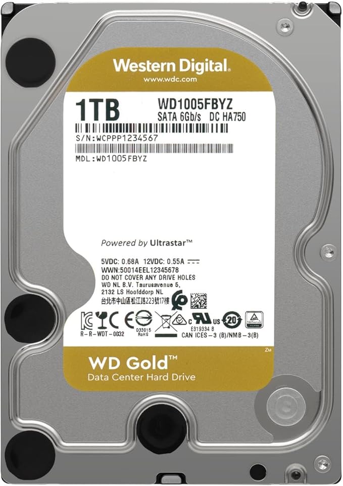 WD Gold Enterprise Class Hard Drive 8TB, 256MB, 7200rpm- WD8004FRYZ