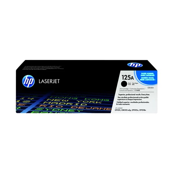 HP 125A Black Original LaserJet Toner Cartridge- CB540A
