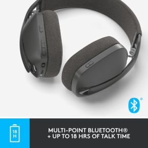 Logitech Zone Vibe 100 Bluetooth Over the Ear Headphones - Graphite - 981-001213