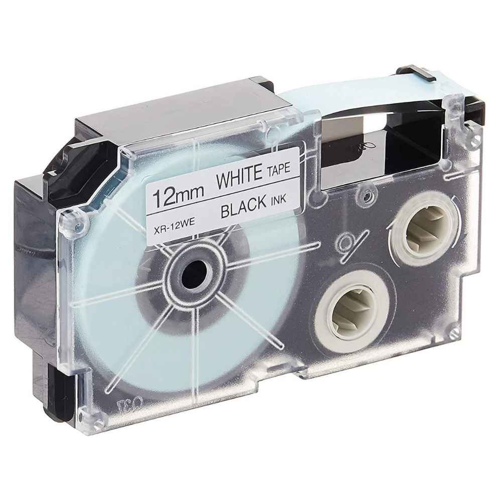 Casio 12mm Black on white labelling tape Cartridge
