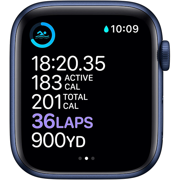 New Apple Watch Series 6 (GPS, 44mm) - Blue Aluminum Case with Deep Navy Sport Band