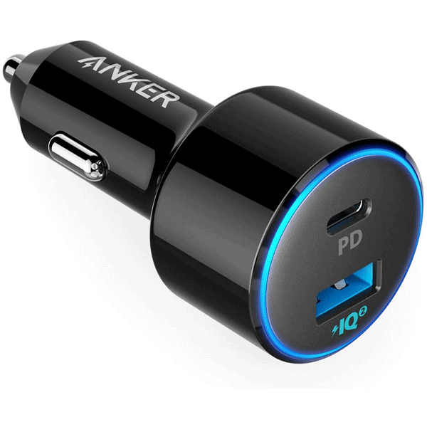 USB C Car Charger, Anker 49.5W PowerDrive Speed+ 2 Car Adapter with One 30W PD Port