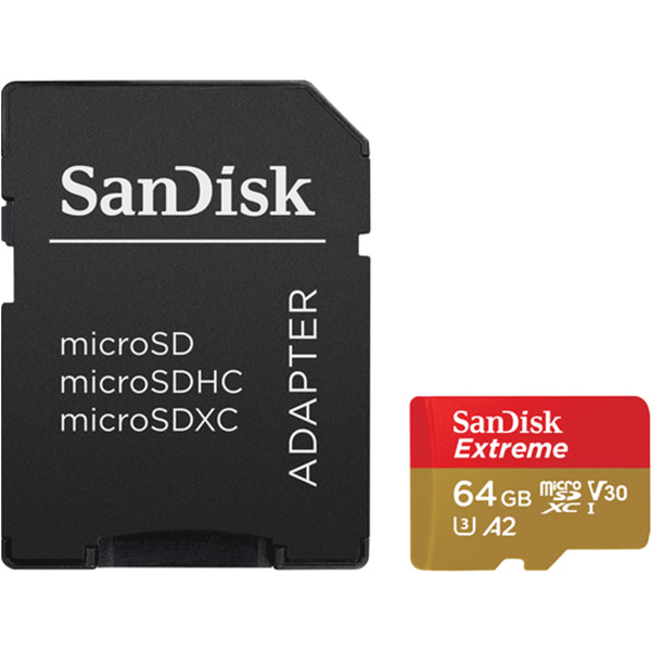SanDisk 64GB Extreme UHS-I microSDXC Memory Card with SD Adapter (SDSQXA2-064G-GN6AA)