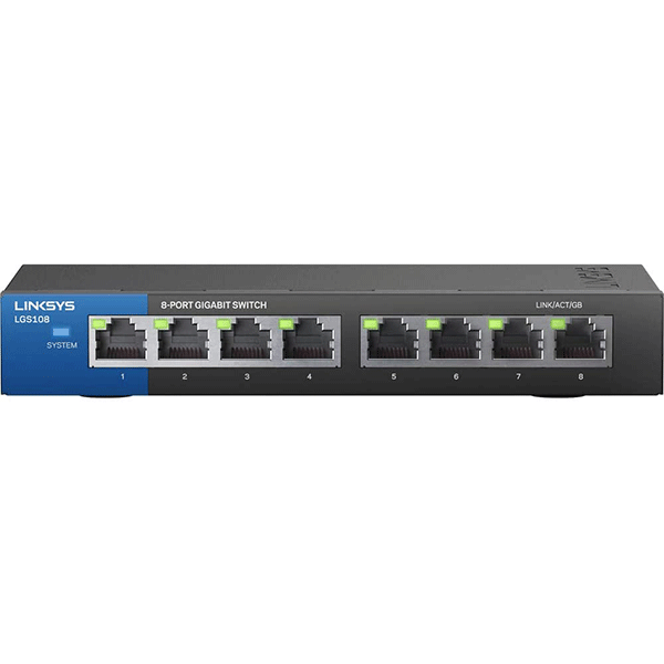 Linksys Business LGS108 8-Port Desktop Gigabit Ethernet Unmanaged Network Switch I Metal Enclosure