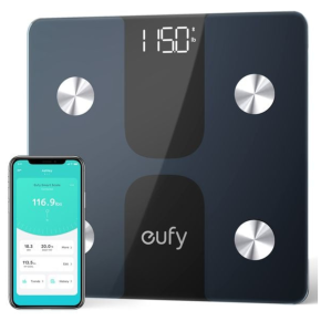 Anker Eufy Smart Scale C1 with Bluetooth, Body Fat Scale - Wireless Digital Bathroom Scale - Black | T9146H11