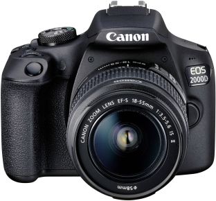 Canon EOS 2000D DSLR Camera with EF-S 18-55 mm f/3.5-5.6 IS III Lens, Black