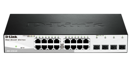 D-link 16 10/100/1000 Base-T ports +4 Smart Managed Gigabit Switch- DGS-1210-20