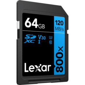 Lexar 64GB 120Mbps 800x UHS-I SDXC Memory Card (BLUE Series)