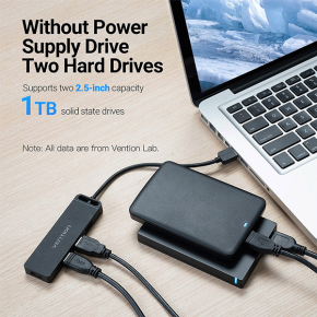 VENTION 4-Port USB 3.0 Hub Ultra-Slim Data USB Splitter 