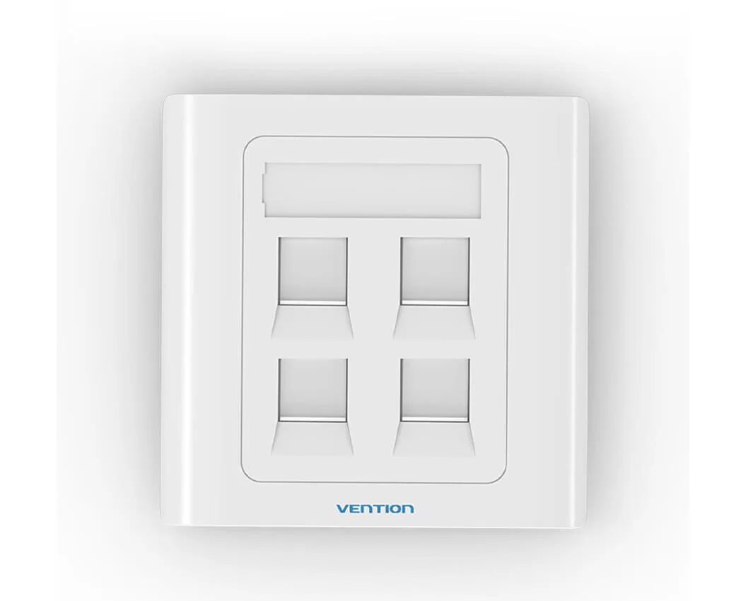 Vention 4 Port Wall Faceplate White 86 Type (VEN-IFCW0) 