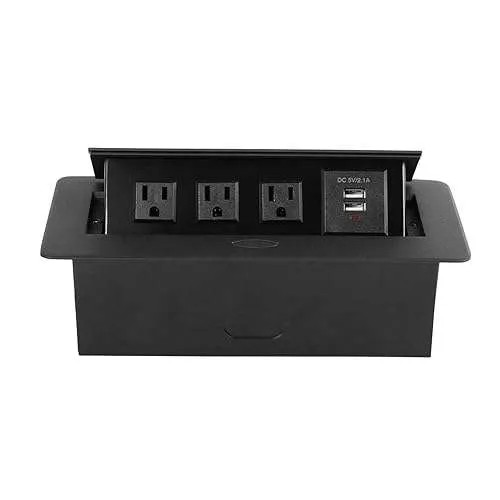 Nexa Black Pop-up Multifunction Socket with Cable Socket