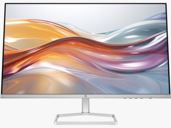 HP 524sa Series 5 23.8" FHD Monitor, Integrated Speakers, White Color,  Connectivity: 1 VGA, 1 HDMI 1.4, 1 3.5 mm Audio Jack (Audio Out), 1 3.5 mm Audio Jack (Audio In) - 94C36AS